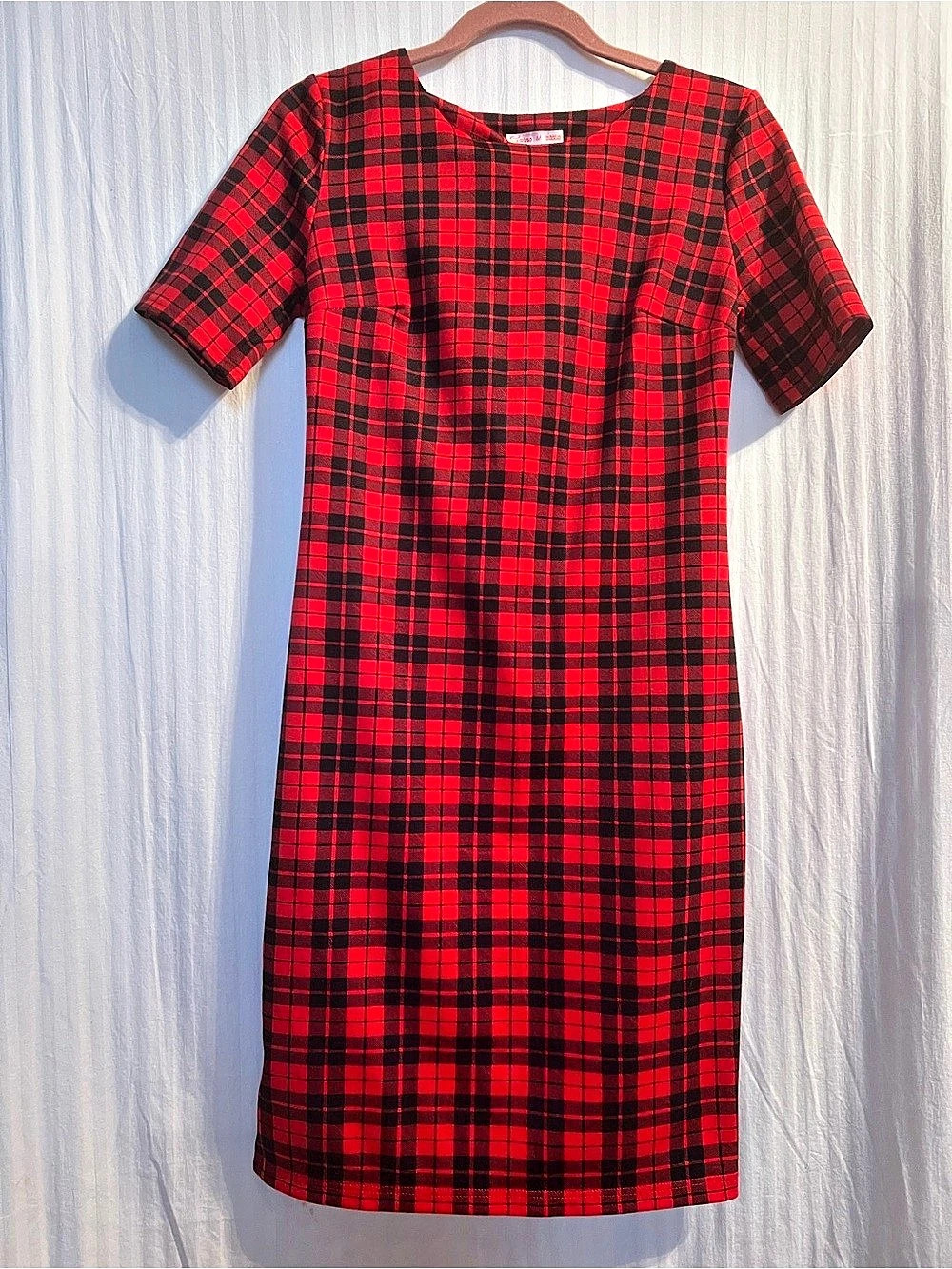 Garne Plaid Dress in Red & Black Size Medium